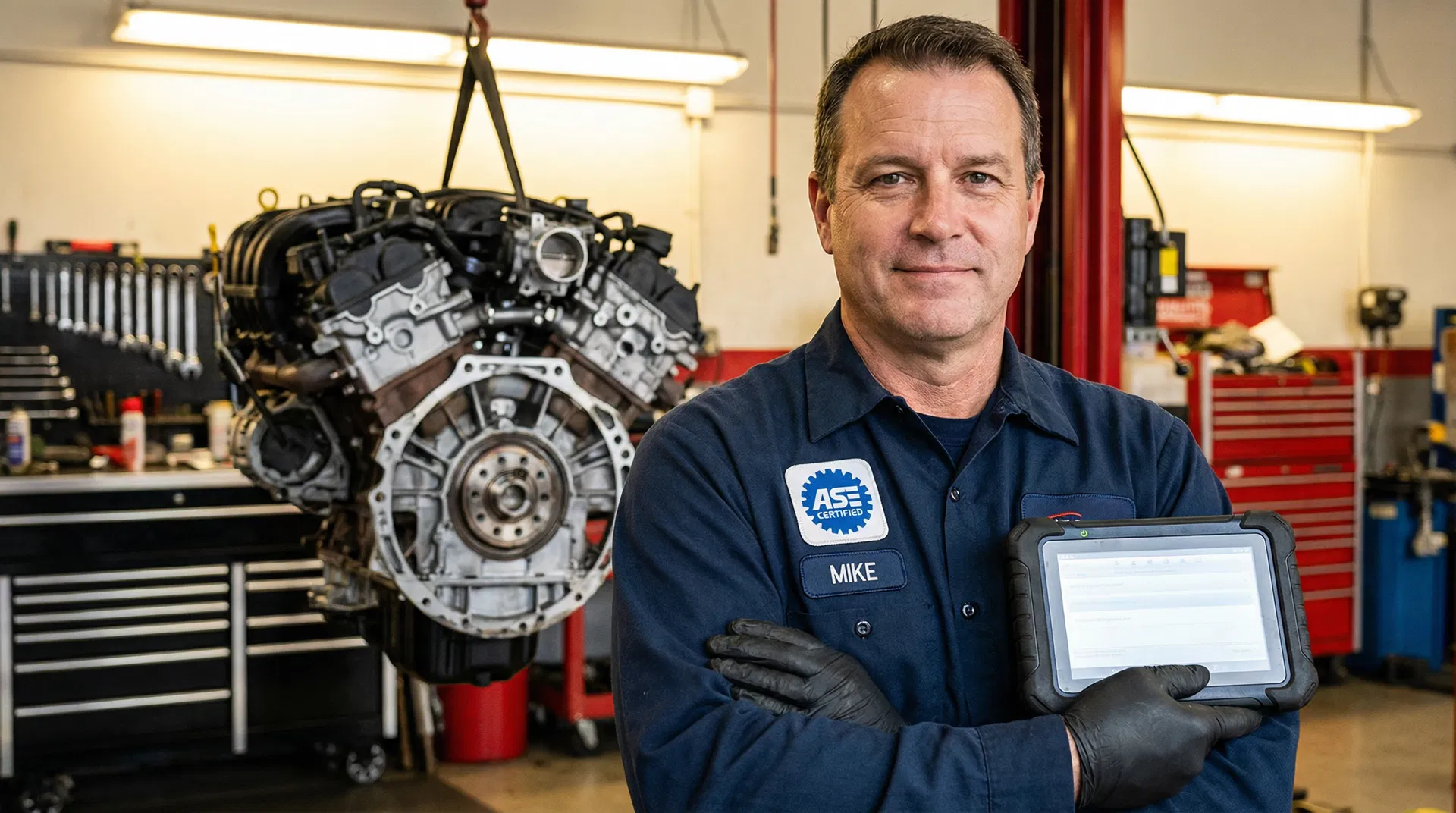 CTR mechanic with diagnostic equipment