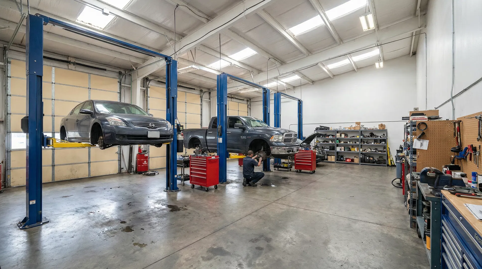 CTR Automotive multi-bay shop with vehicles on lifts
