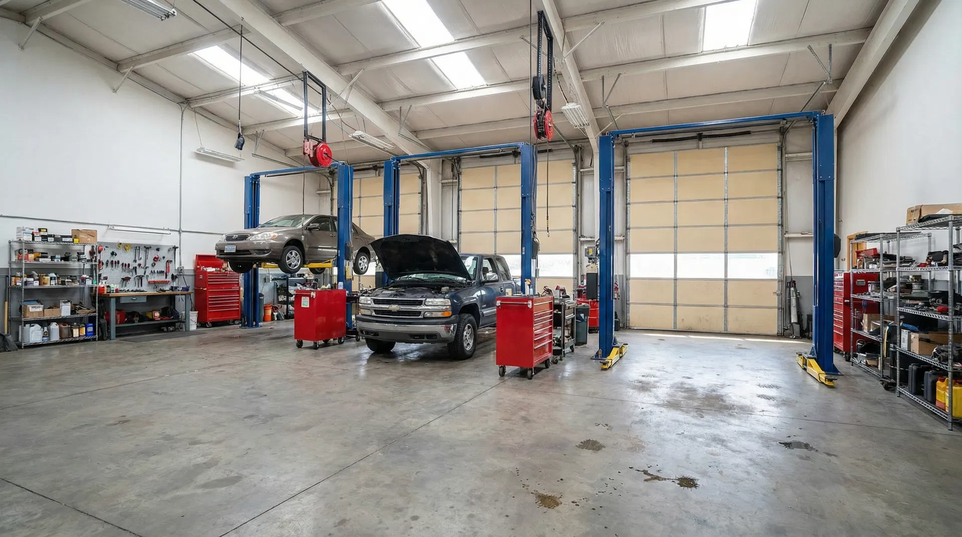 CTR Automotive multi-bay shop with vehicles on lifts