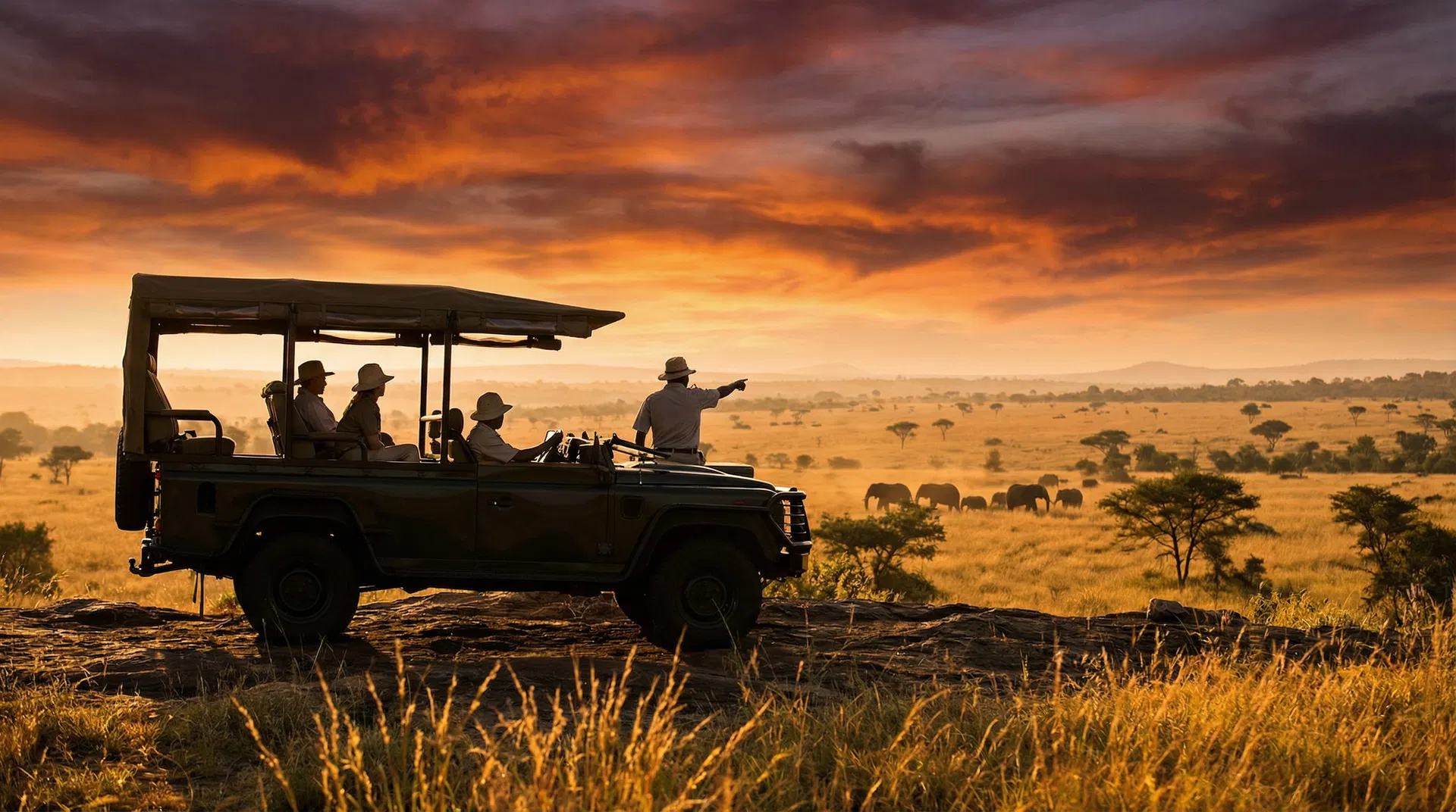 Safari at sunset