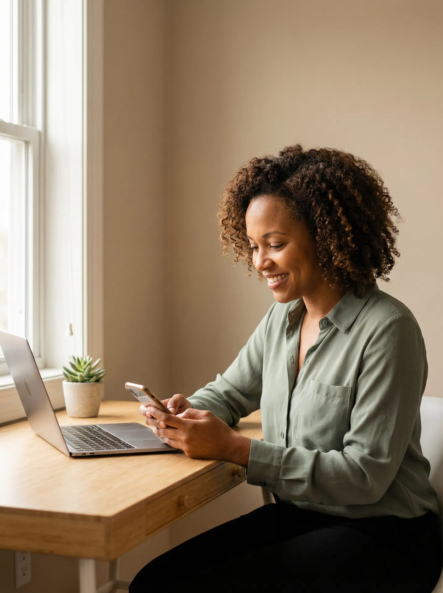 Business consultant in her office