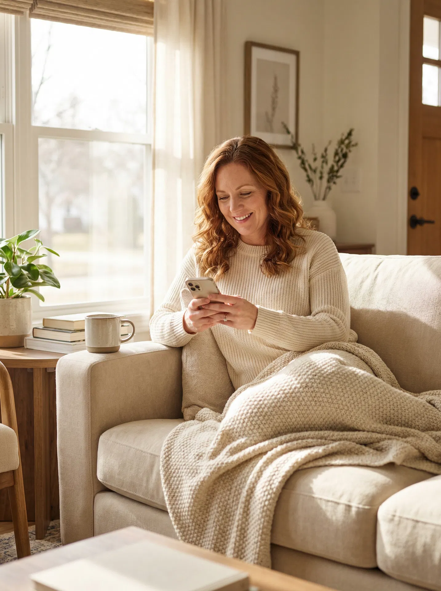 Client relaxing at home