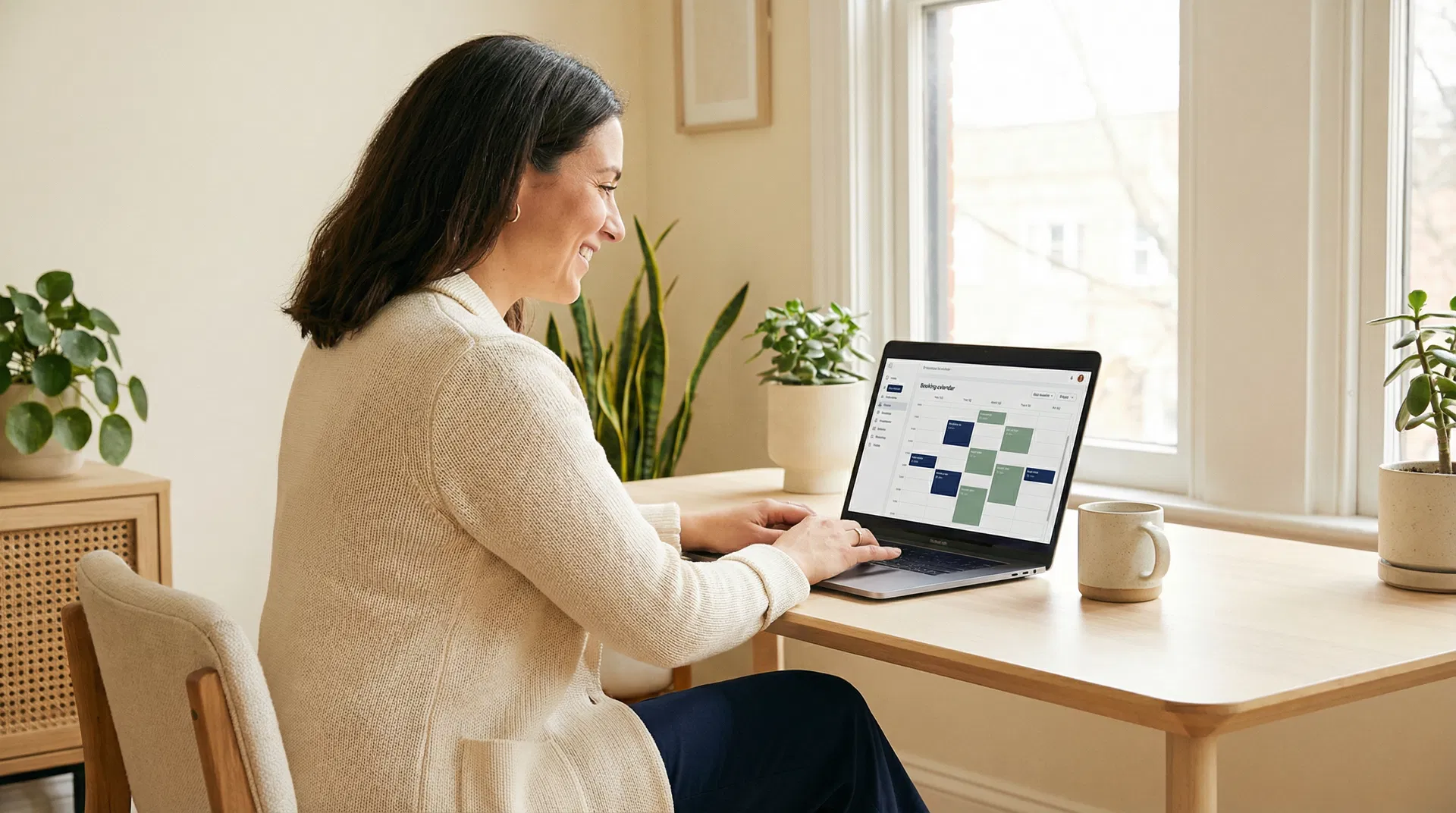 Business owner managing bookings