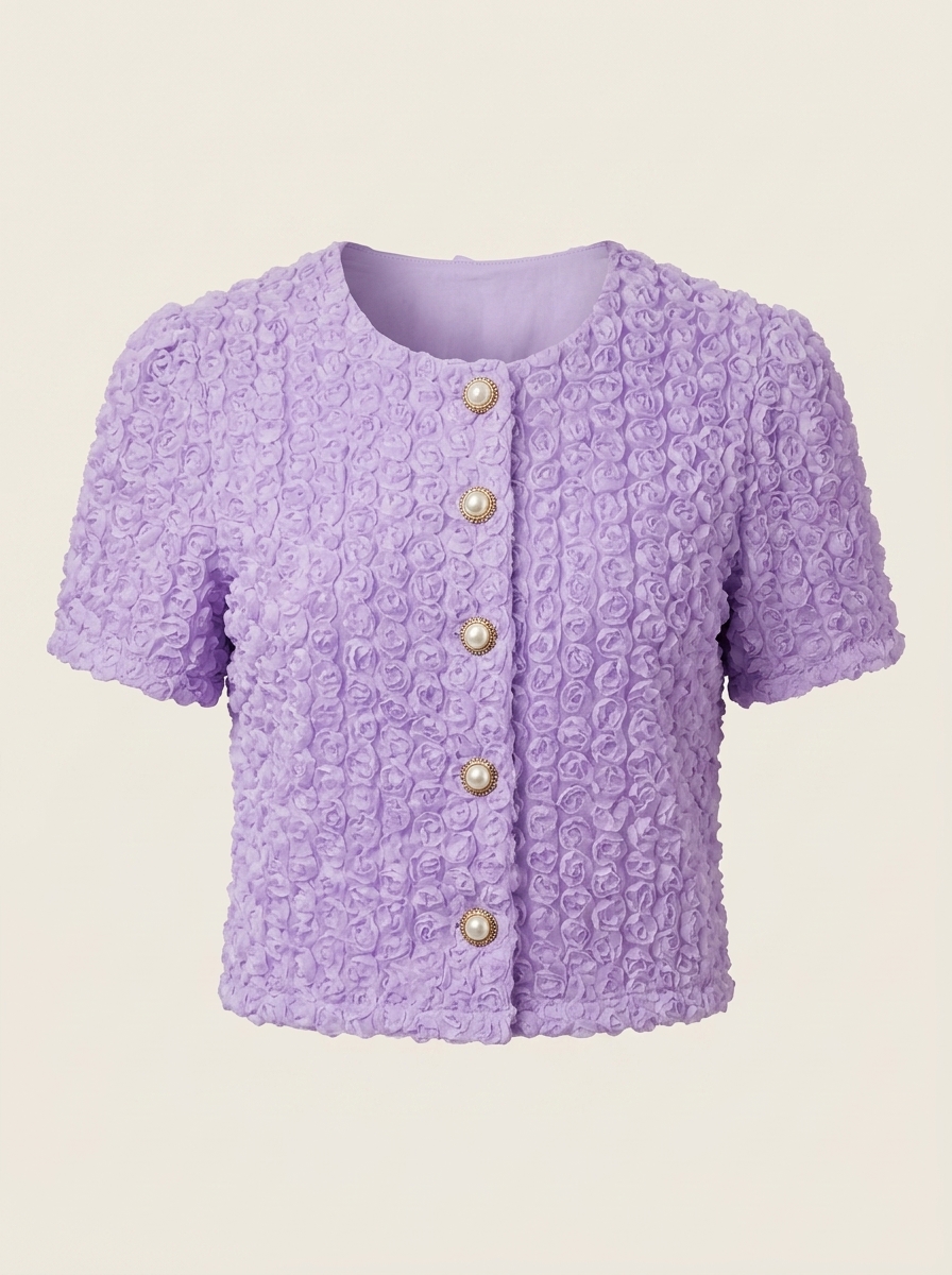 Lavender Rosette Top