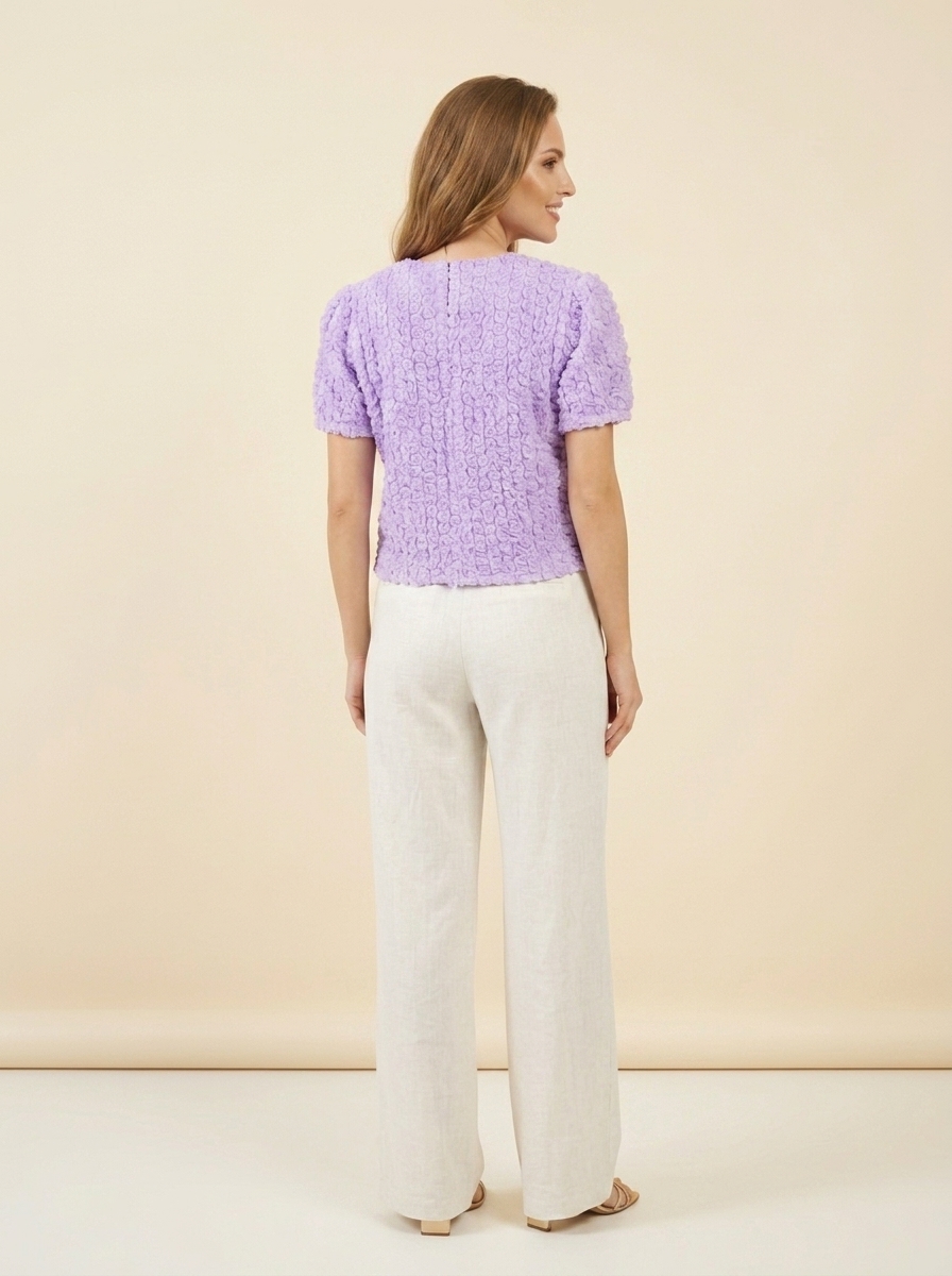 Lavender Rosette Top