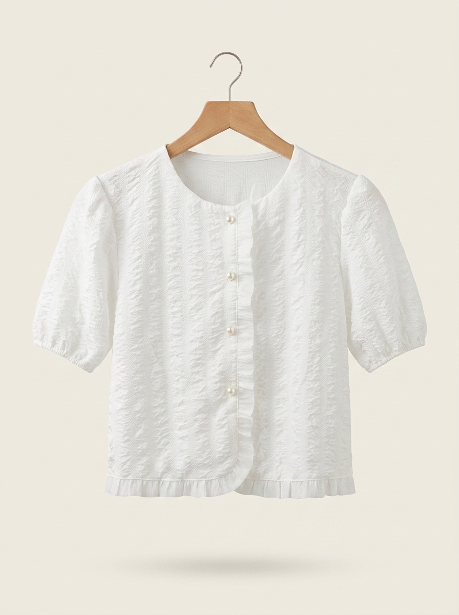 Puff Sleeve Texture Top