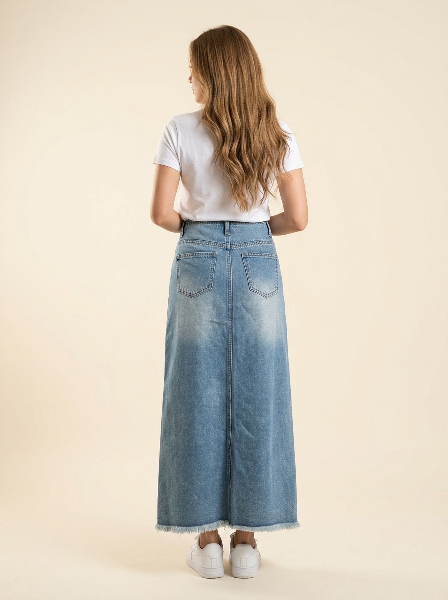 Denim Midi Skirt