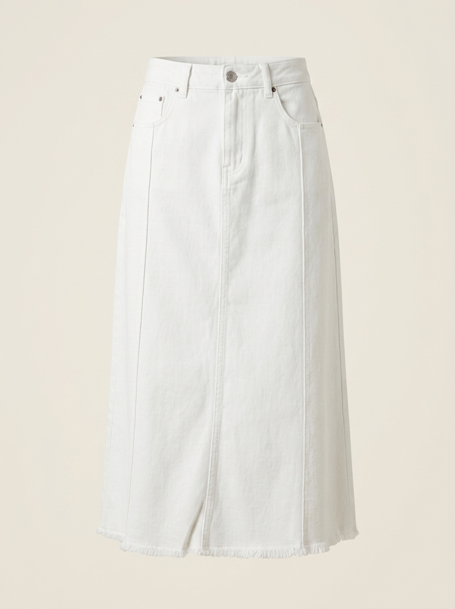 White Denim Skirt