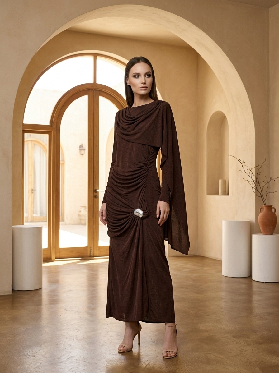 Chocolate Drape Dress