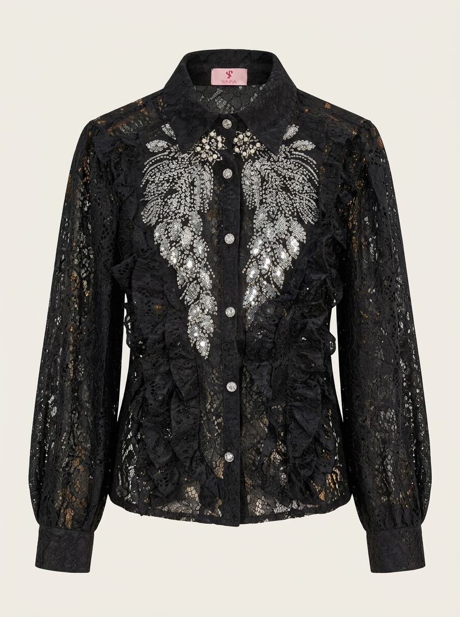 Lace Crystal Blouse