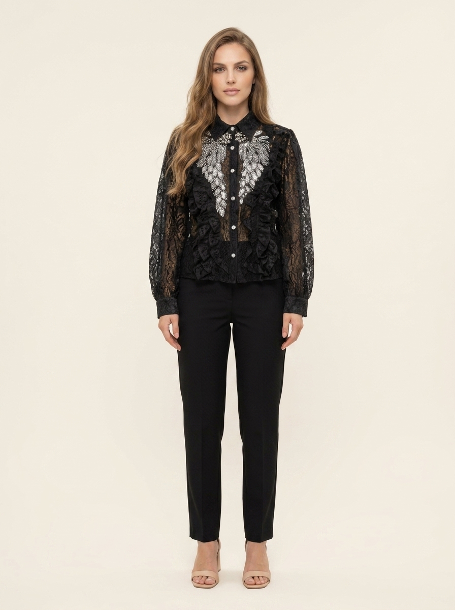 Lace Crystal Blouse