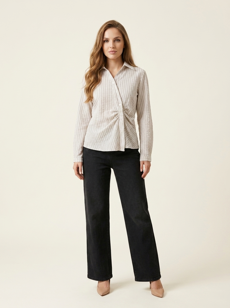 Striped Ruched Blouse