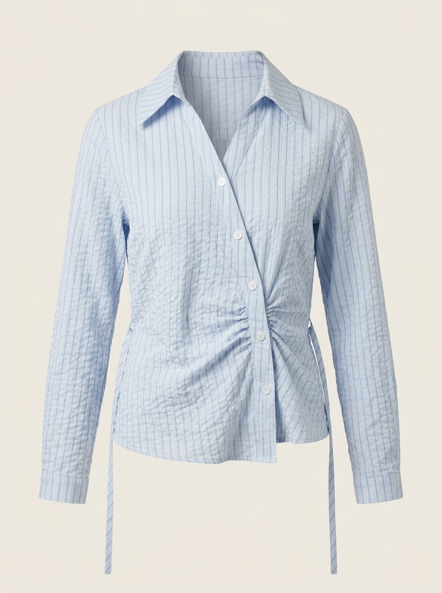 Ruched Stripe Blouse