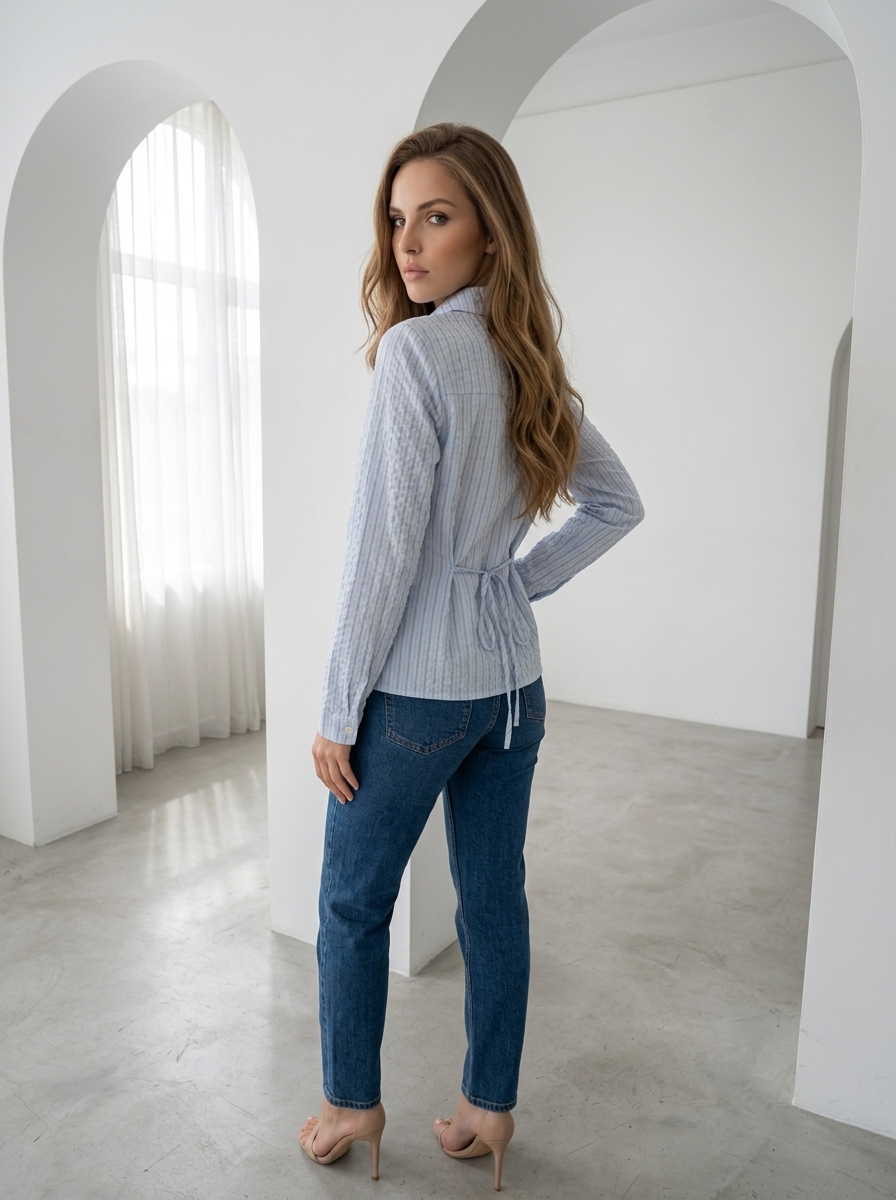 Ruched Stripe Blouse