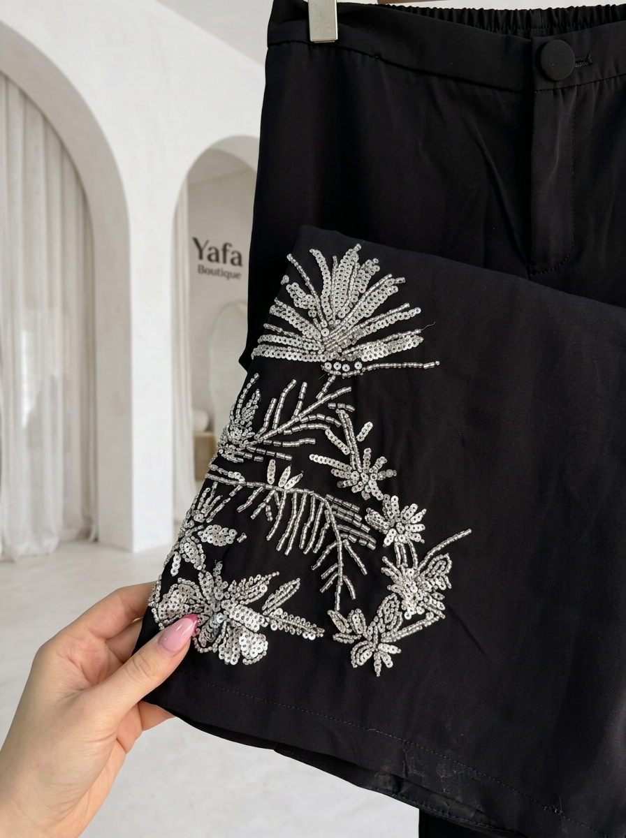 Floral Embroidered Pants