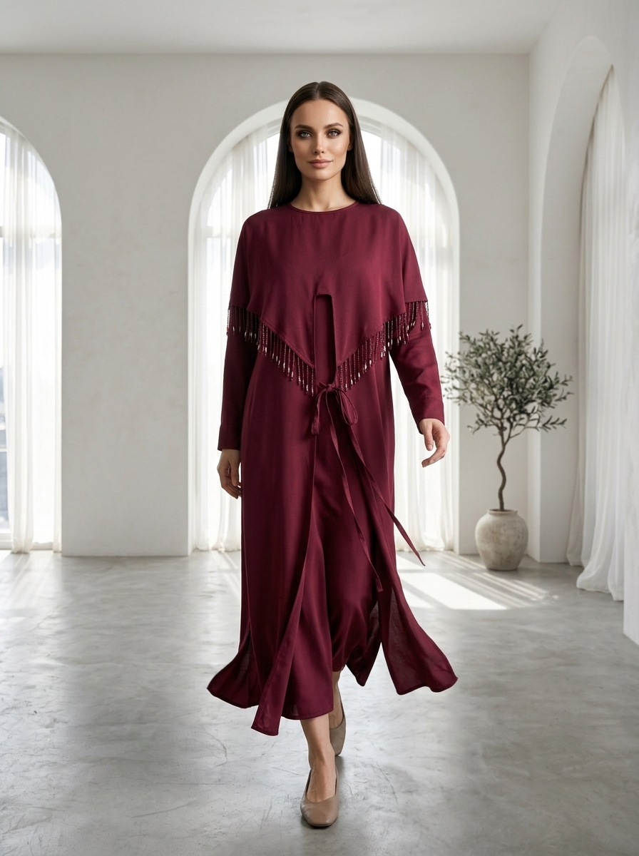 Maroon Inner Abaya