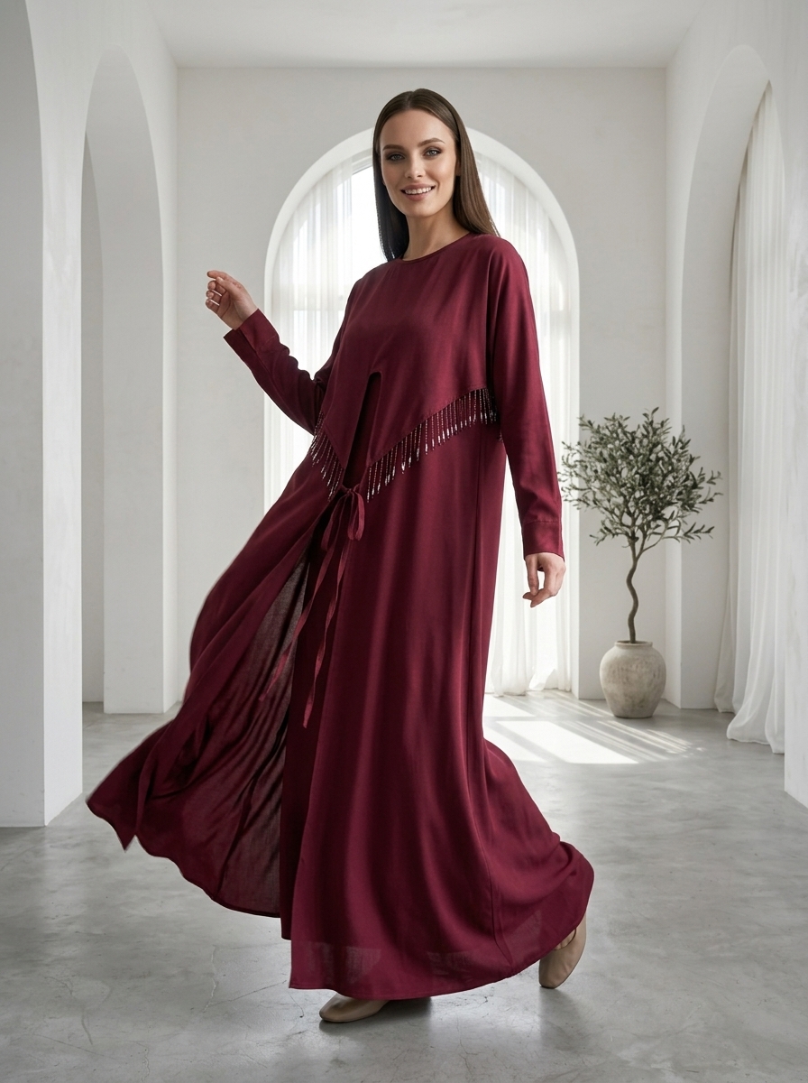 Maroon Inner Abaya