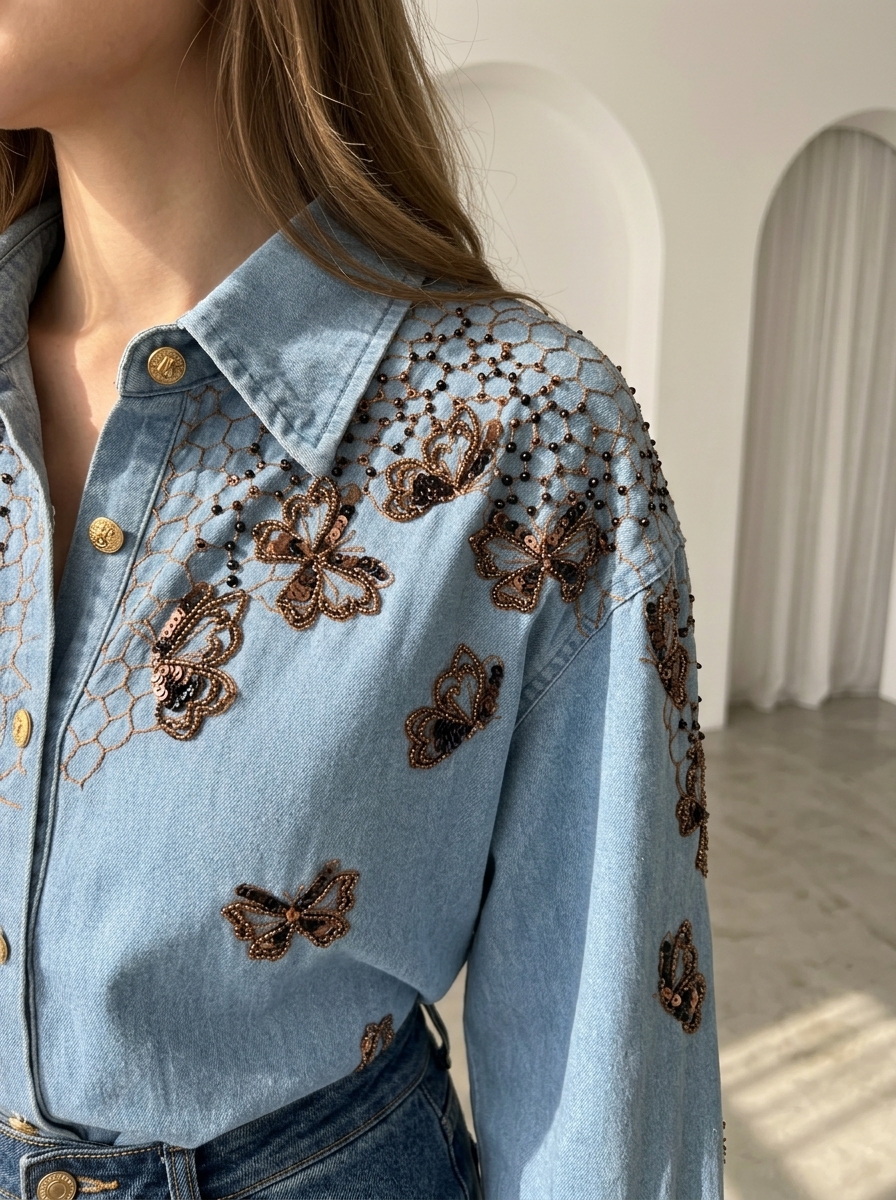Butterfly Denim Shirt