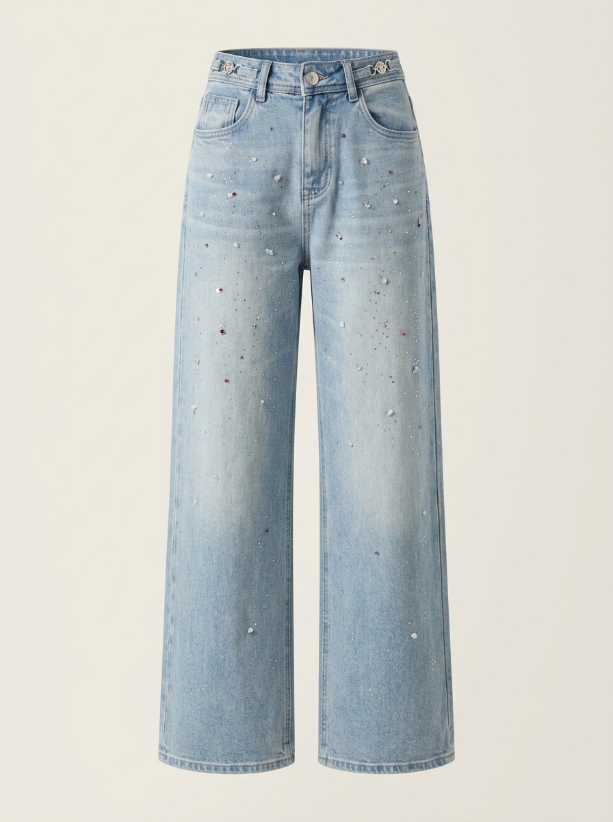 Sparkle Wide-Leg Jeans