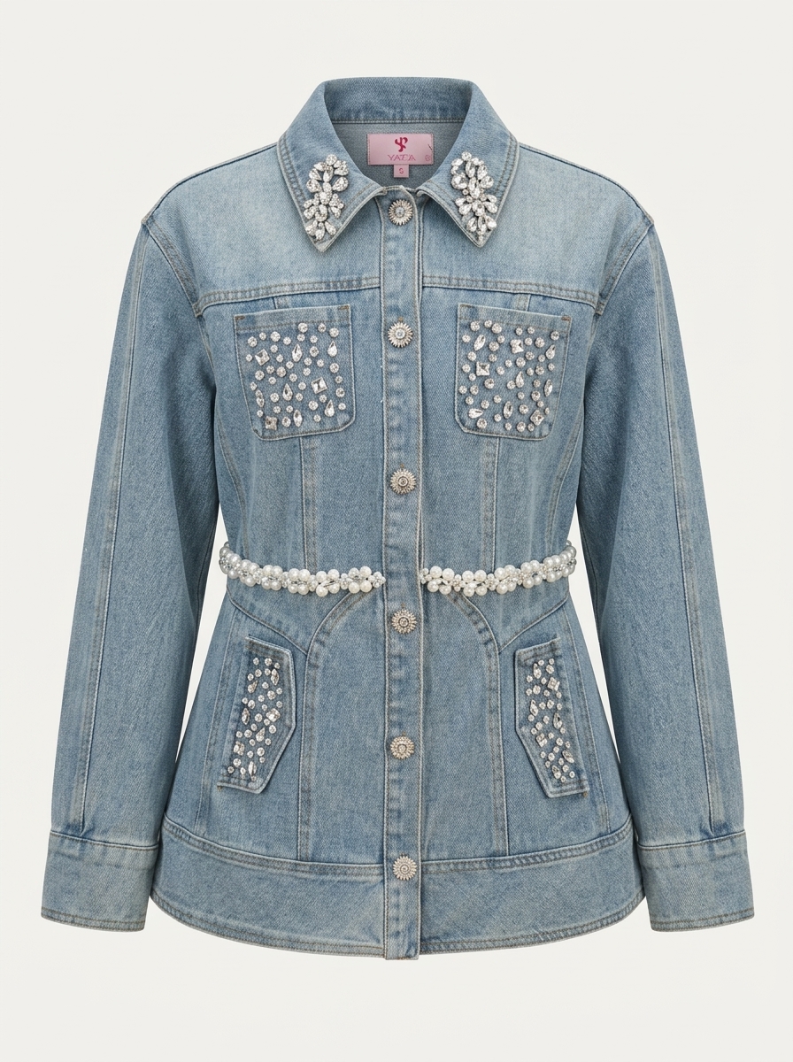 Pearl & Crystal Denim Jacket