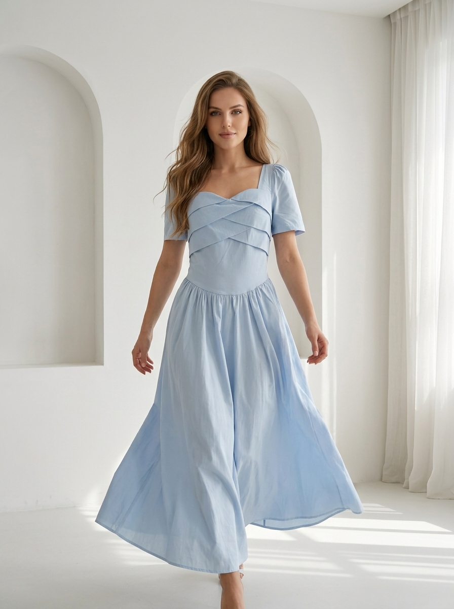 Sky Blue Midi Dress