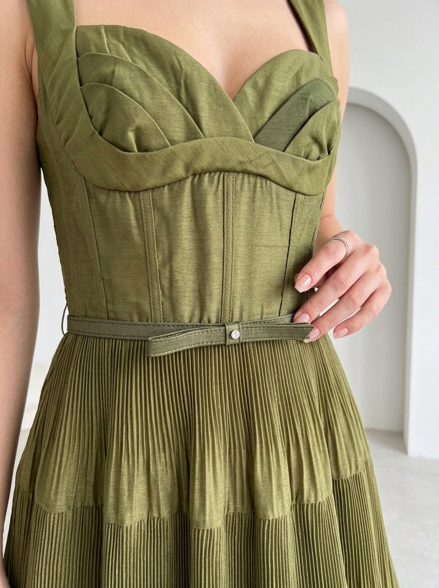Olive Tiered Dress