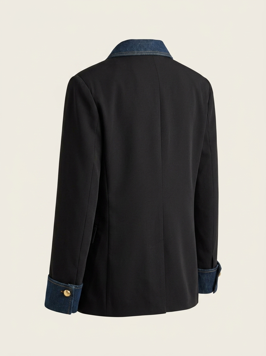 Denim Lapel Blazer