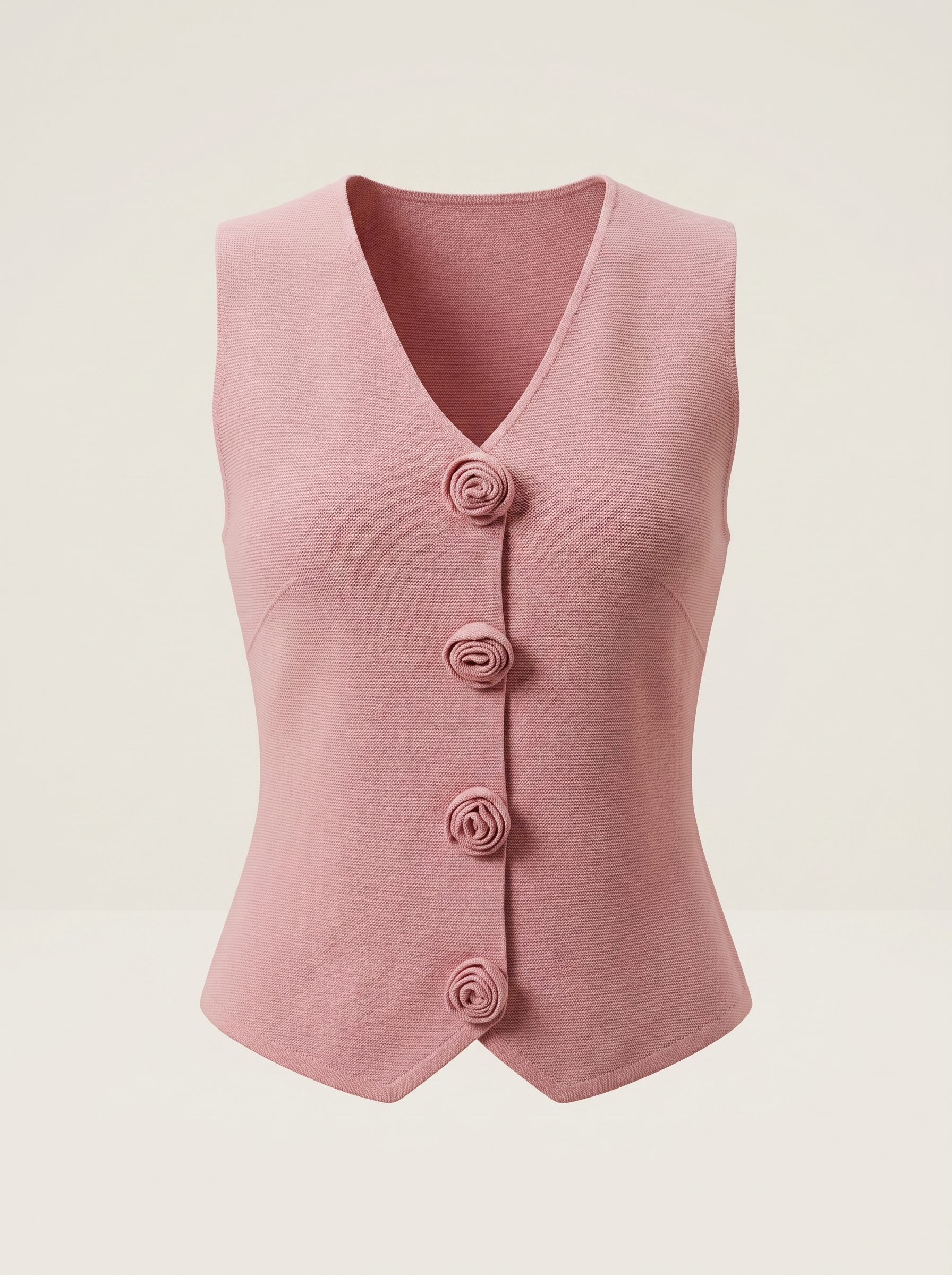 Rose Button Knit Vest