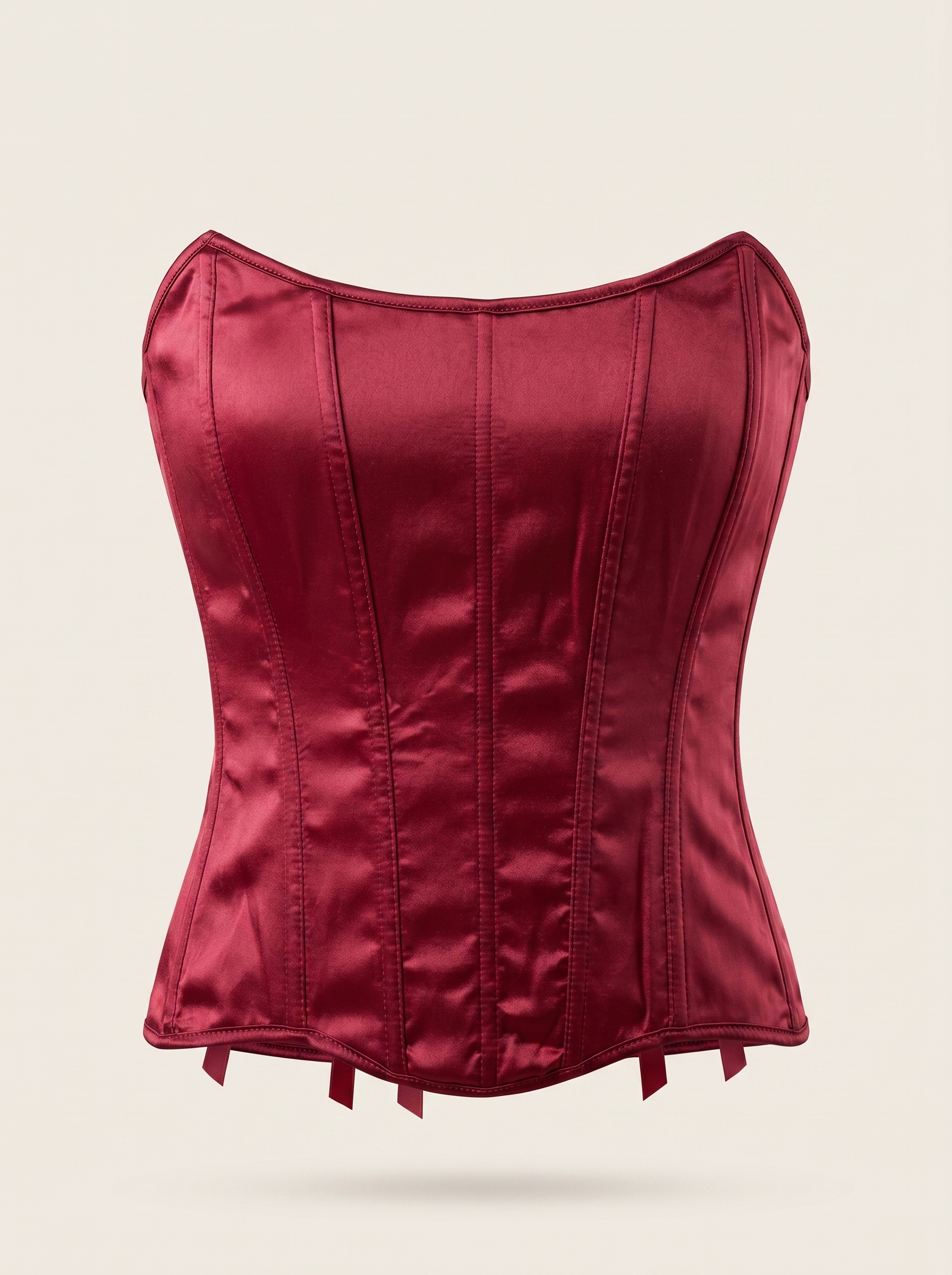 Crimson Satin Corset Top