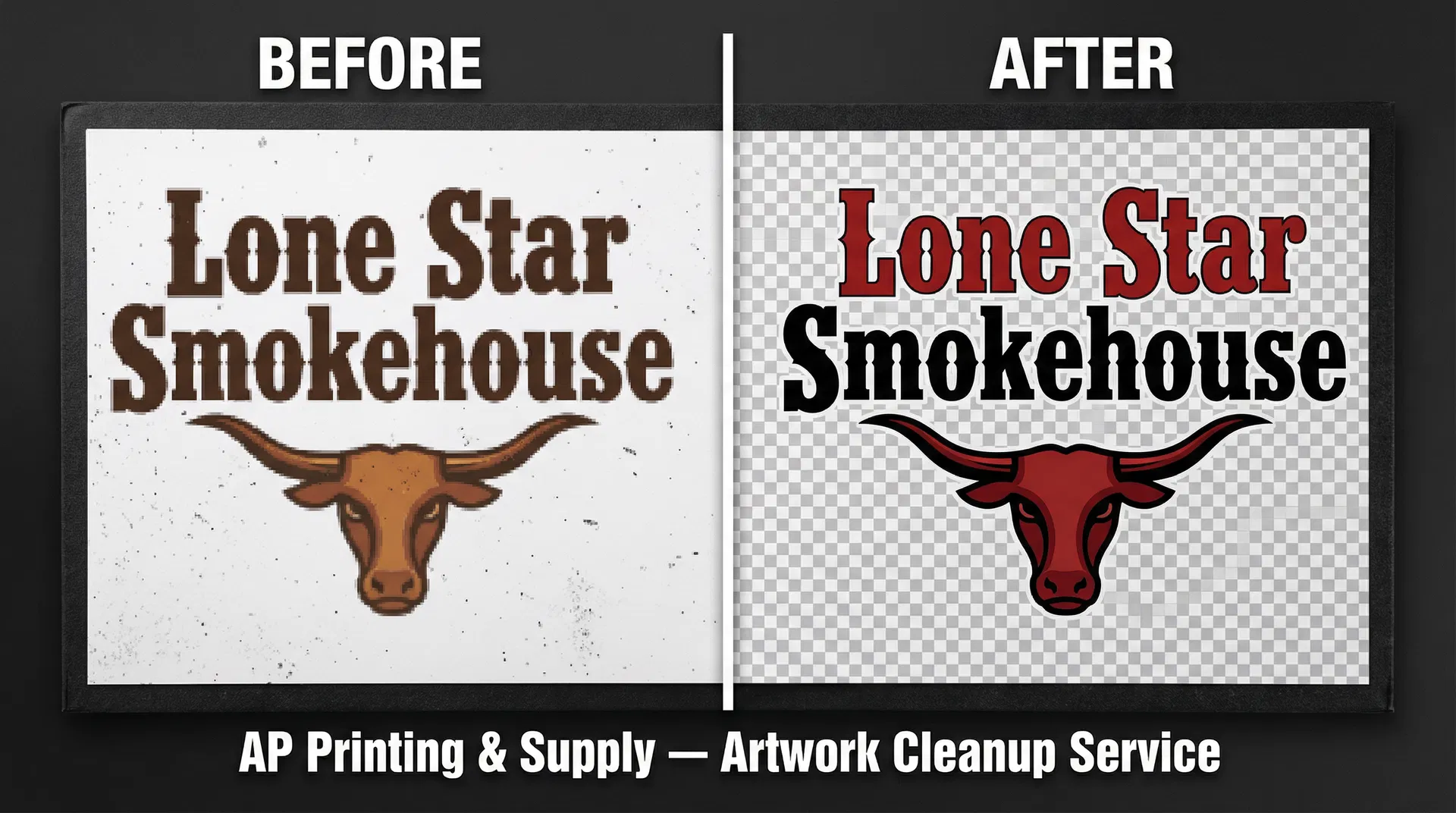 Restaurant Logo — Raster to Vector — before and after