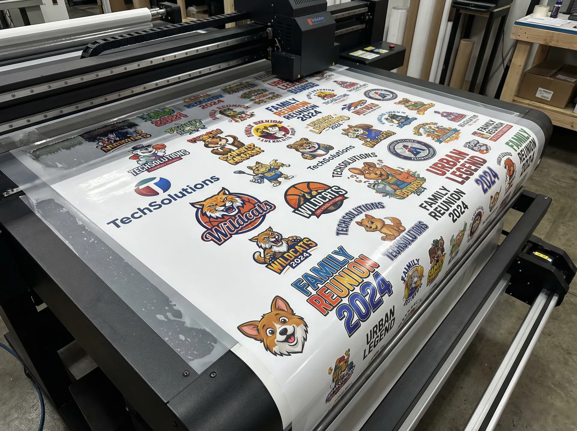 DTF gang sheet layout with multiple designs