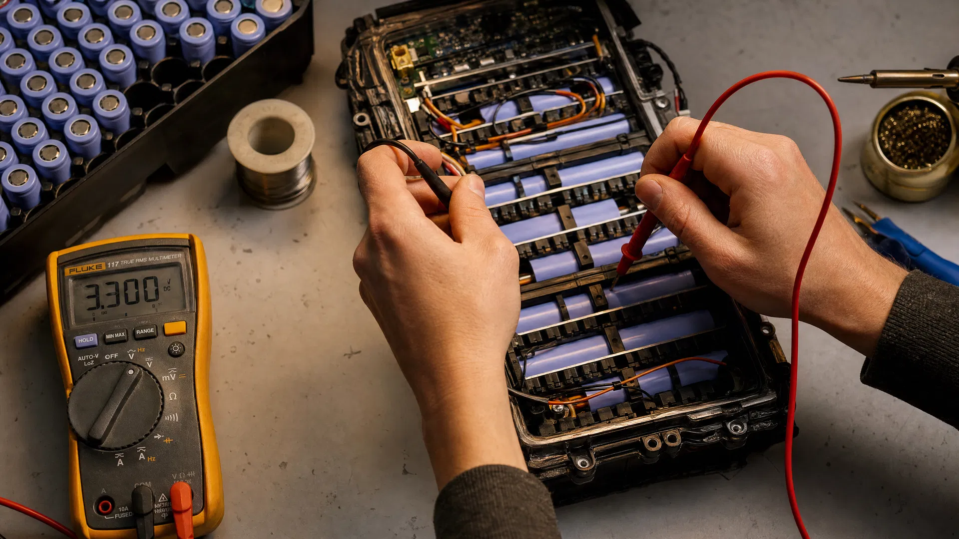 Reconditionnement de batterie en cours