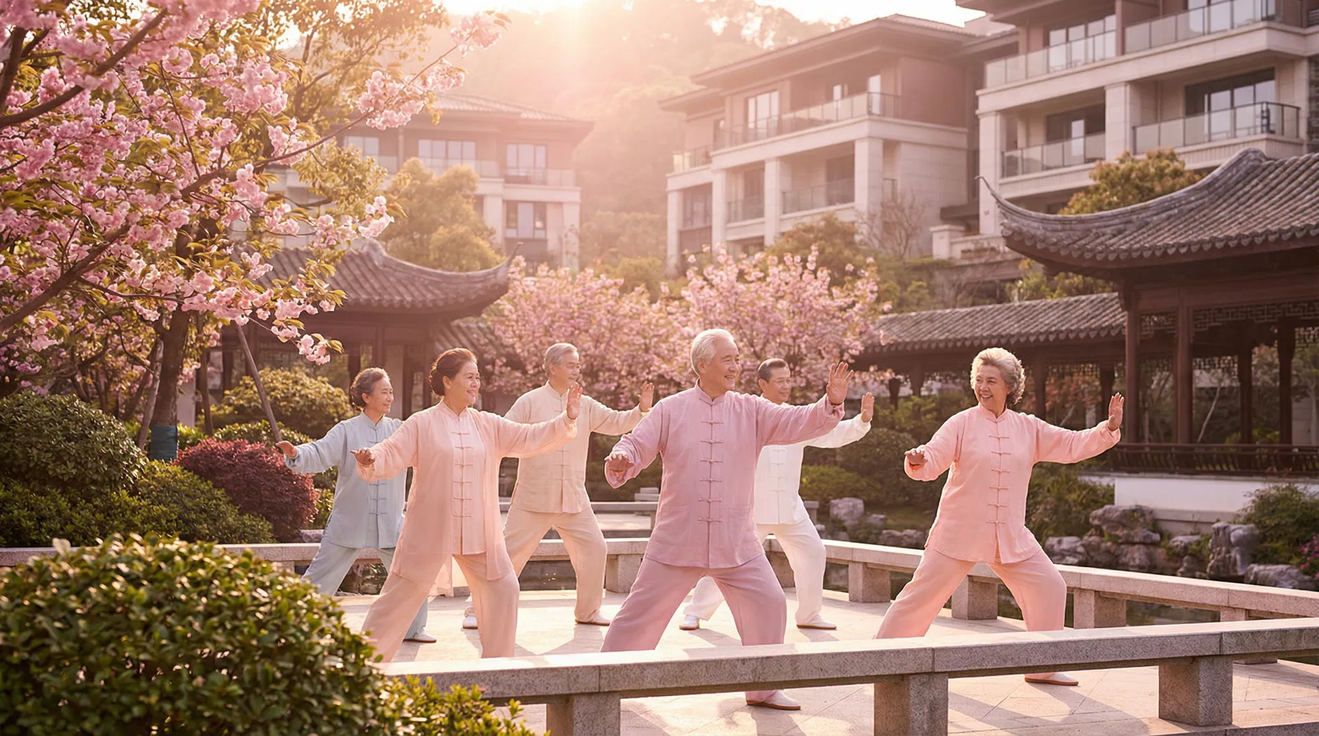 Seniors enjoying wellness activities