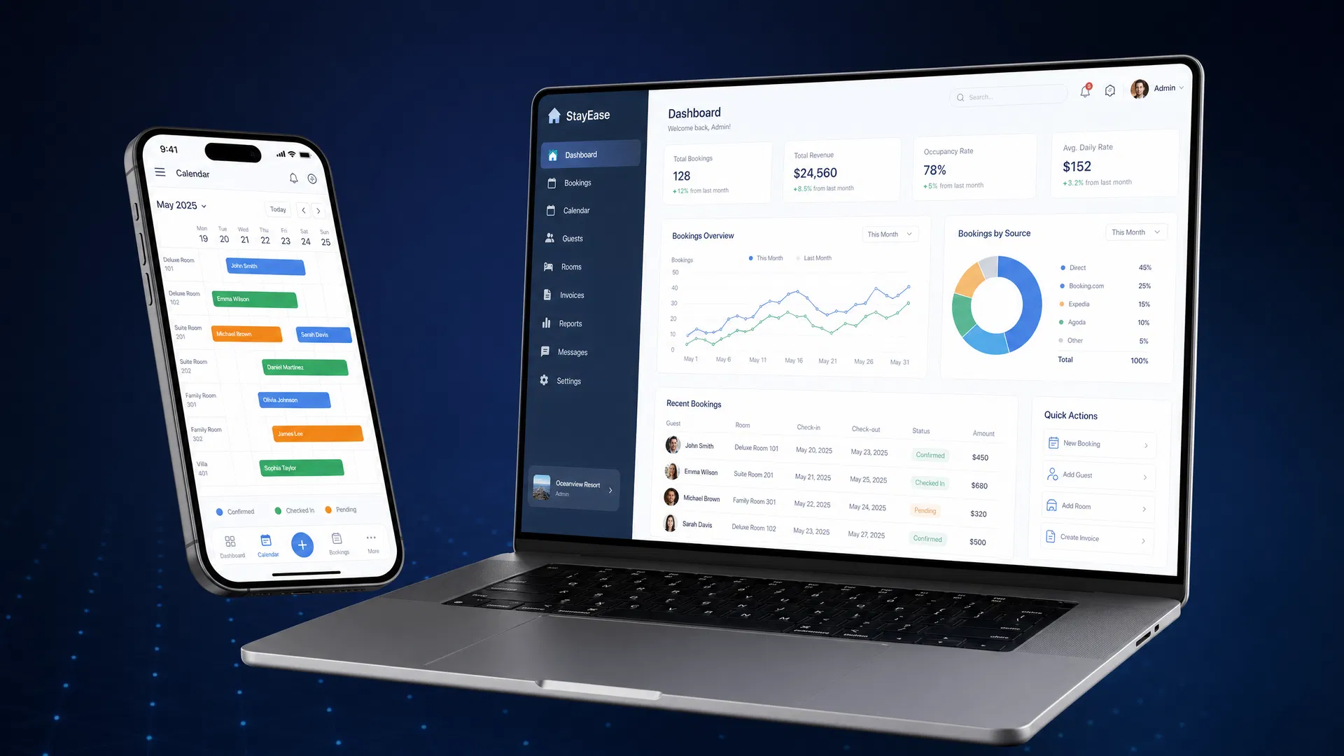 Foglaló App foglalási rendszer - naptár és dashboard