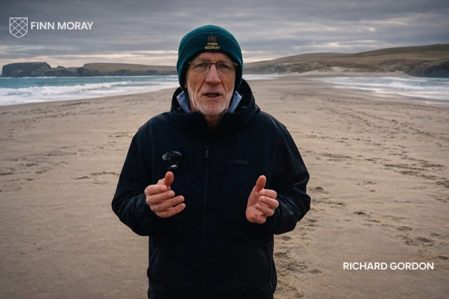Richard Gordon on location in Shetland for the Lisa Manson interview