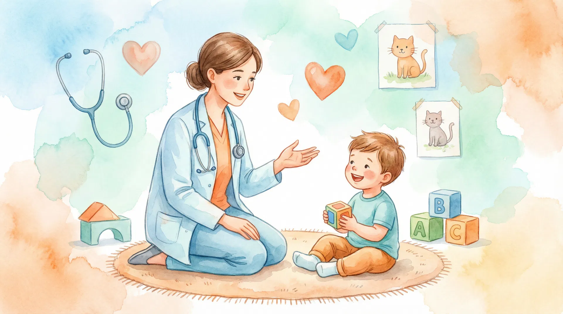 Pediatra com criança