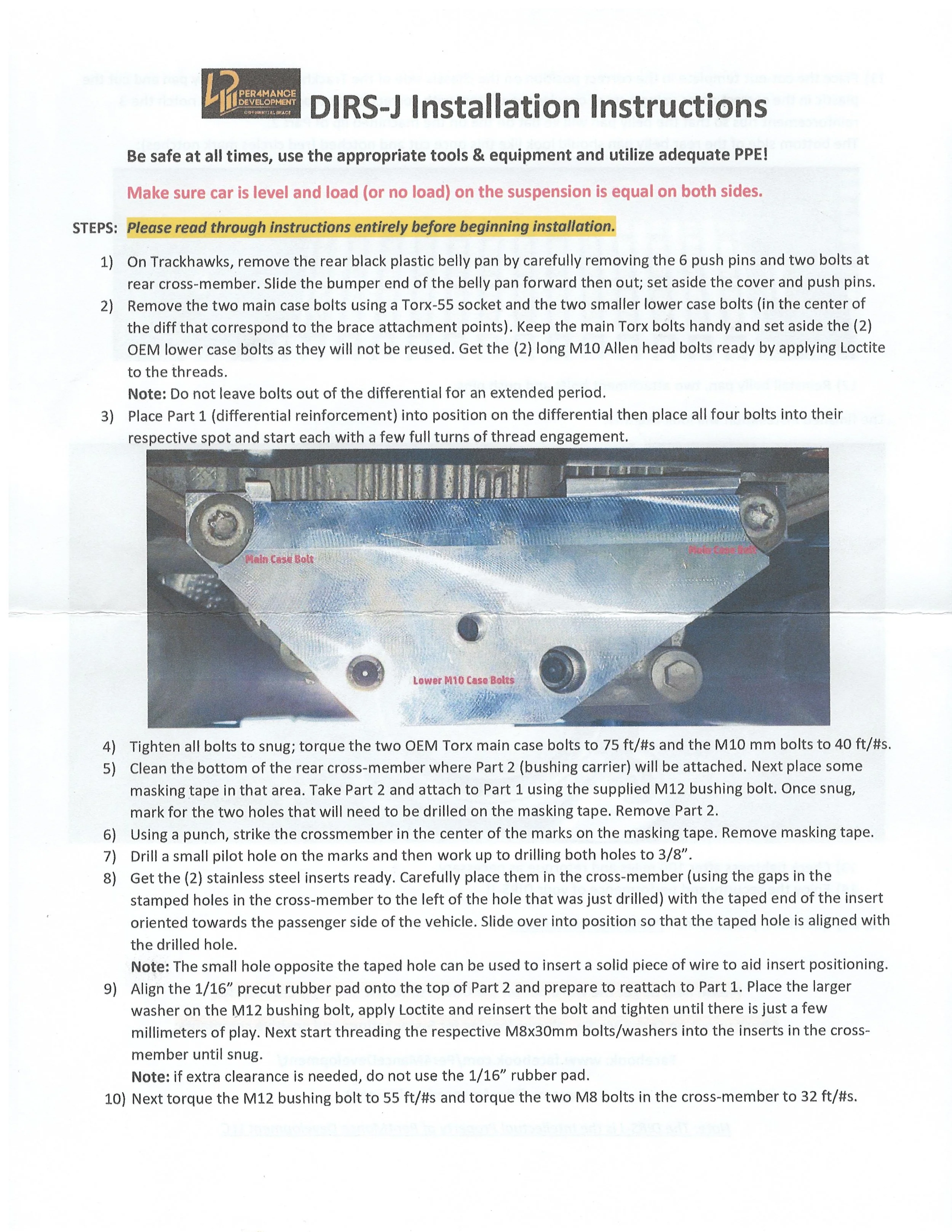 Dodge WD Durango/Jeep WK2 Grand Cherokee Rear Differential Brace by Per4mance Development (DIRS-J)  for SRT/Hellcat/Trackhawk thumbnail 6
