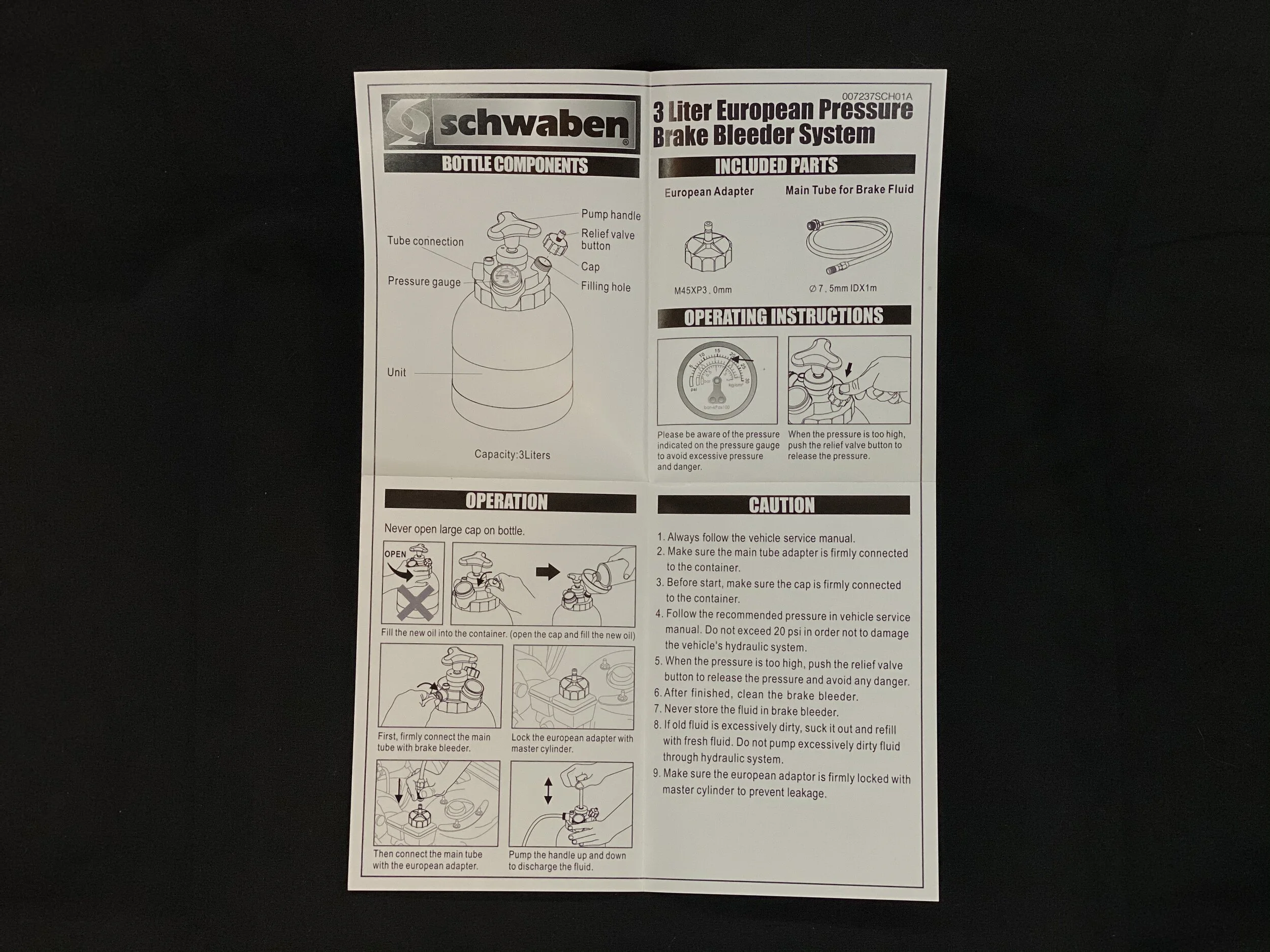 Schwaben 3-Liter European Pressure Brake Bleeder thumbnail 3