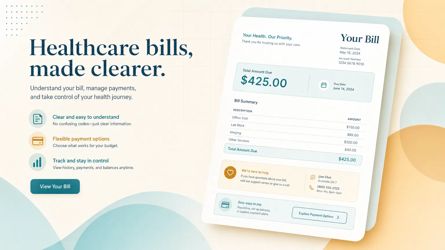 Medelyn Health sample bill interface