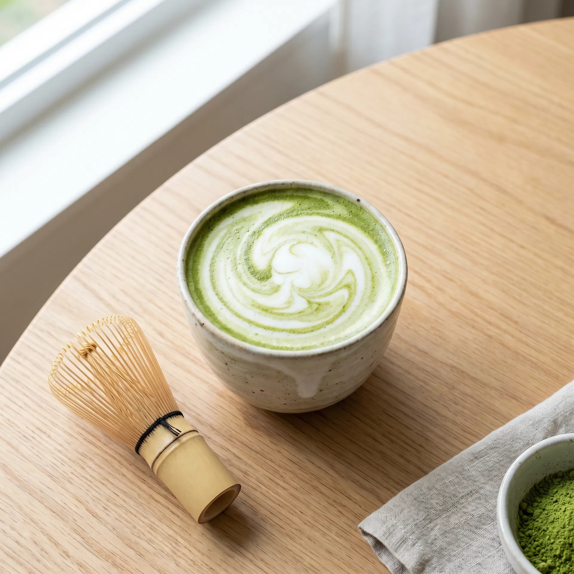 Matcha Latte mit Schweizer Büffelmilch