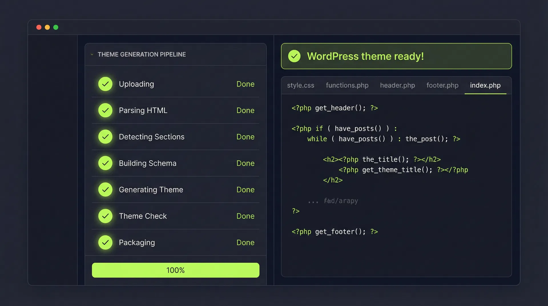 Step 03: CMS Theme Generated