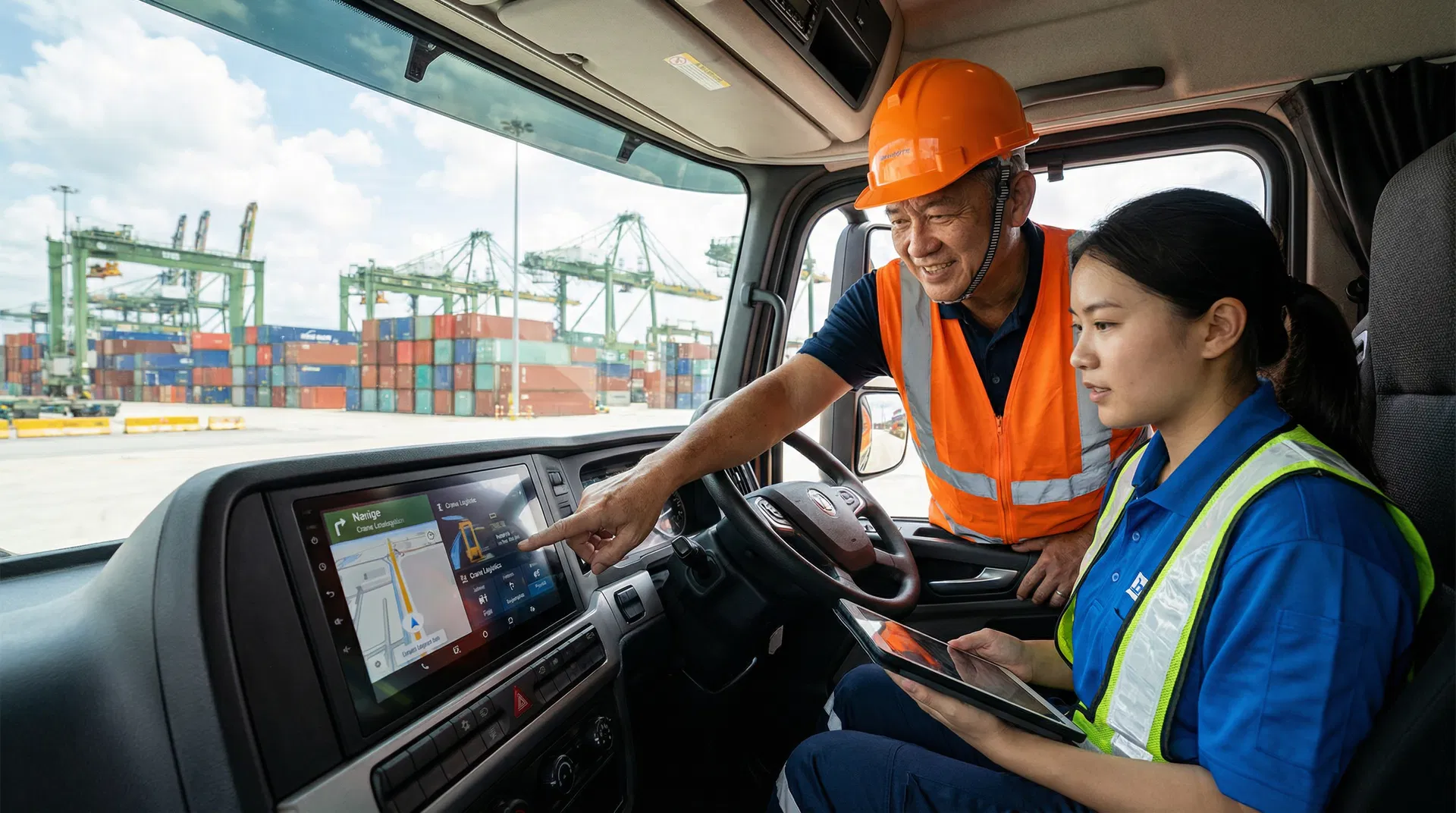 Driver training at PSA port