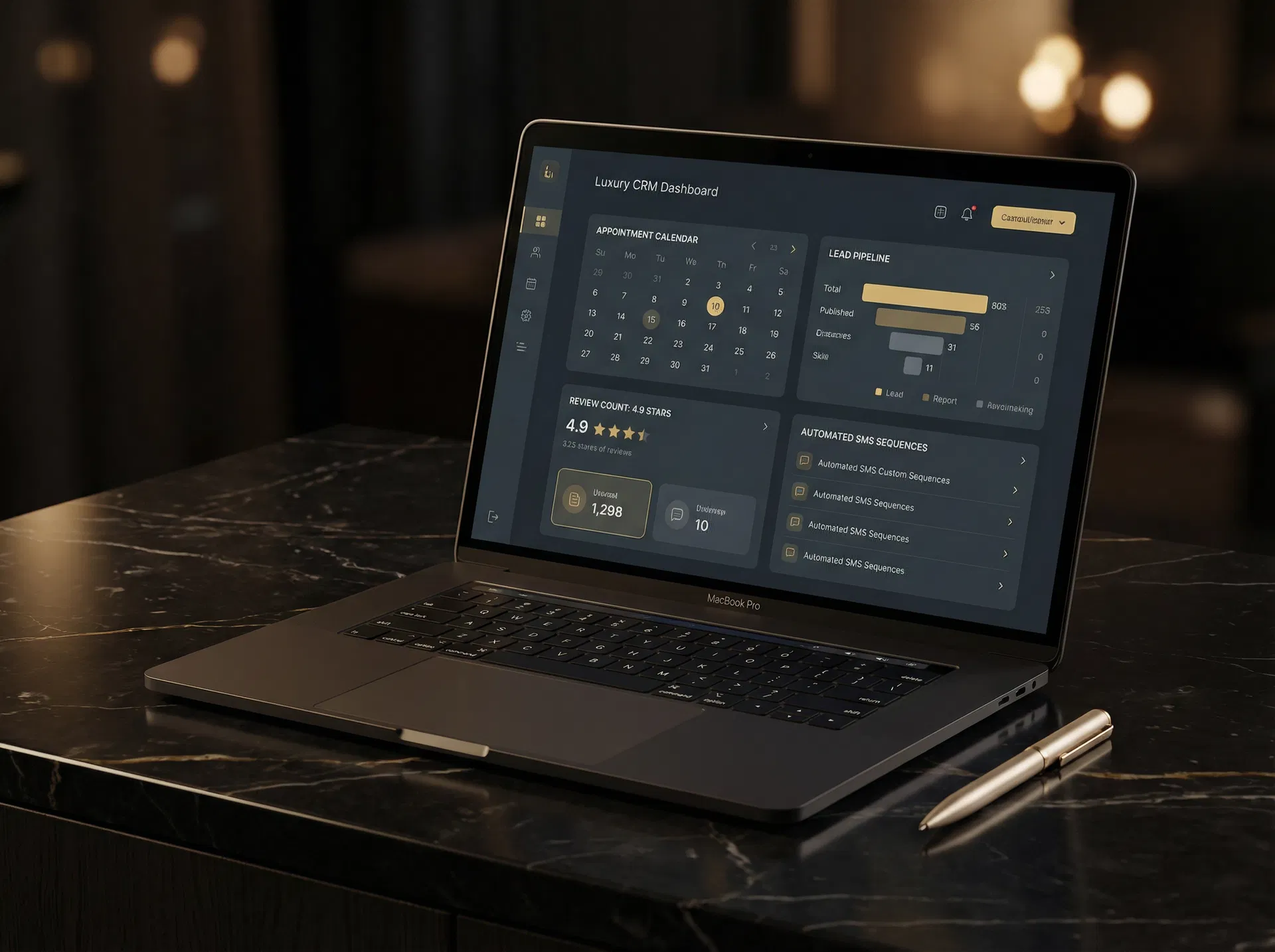 Aesthetic clinic CRM dashboard