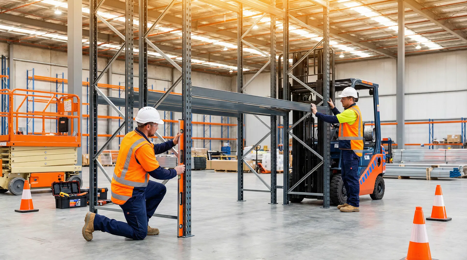 Professional warehouse installation team