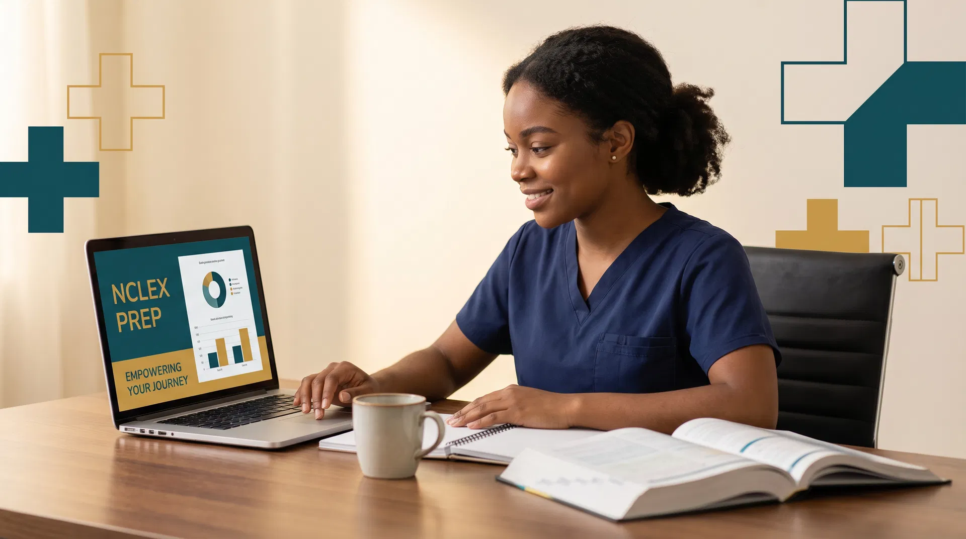 Nursing student studying with NCLEXPro