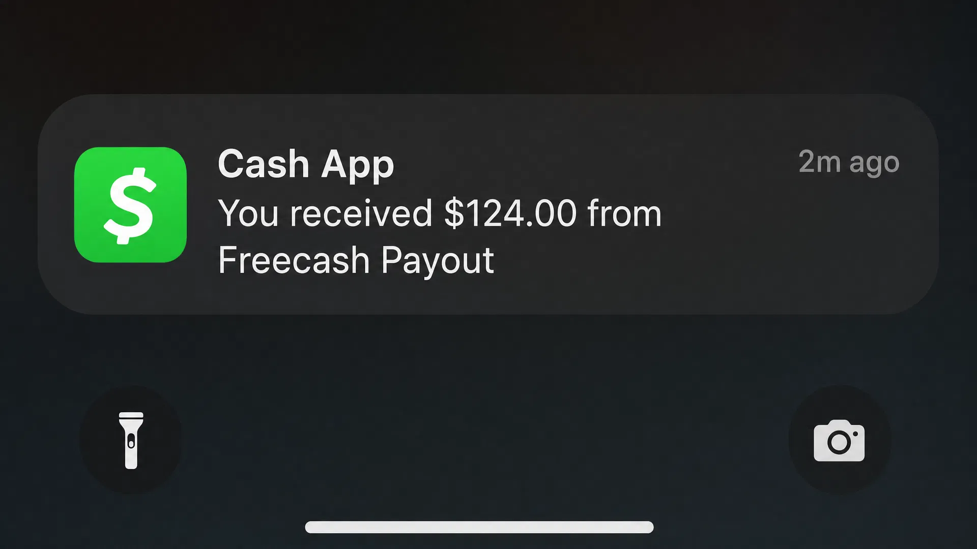 CashApp payout notification from Freecash