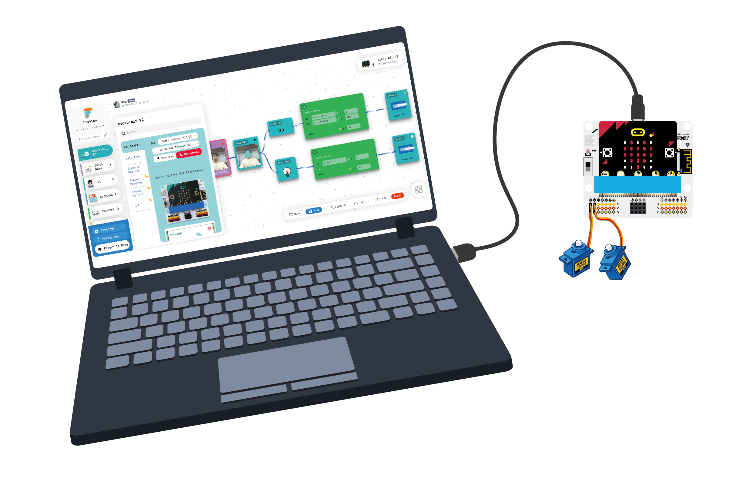 上傳程式到 micro:bit - USB線