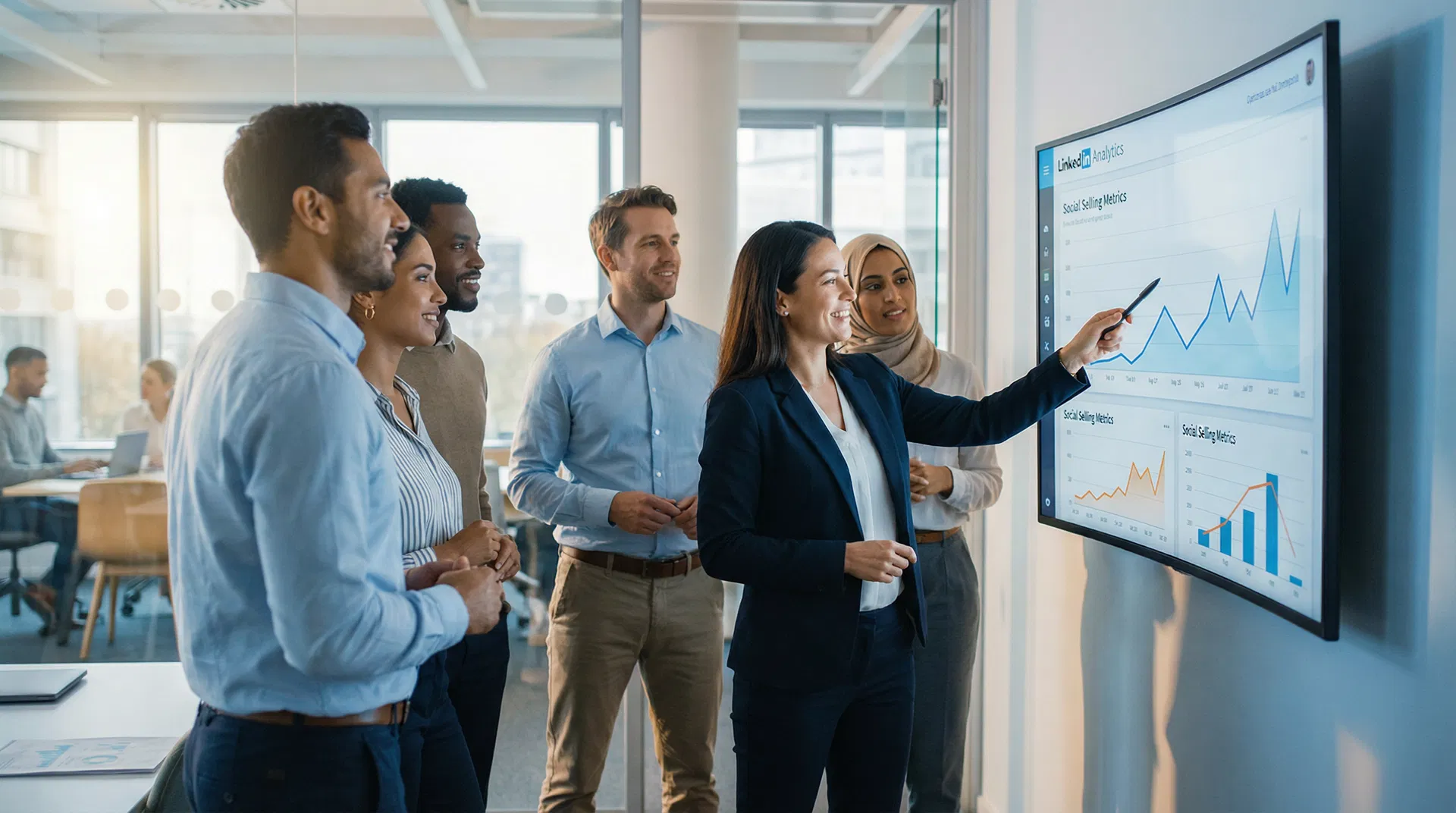 Team analysiert LinkedIn Sales Metrics