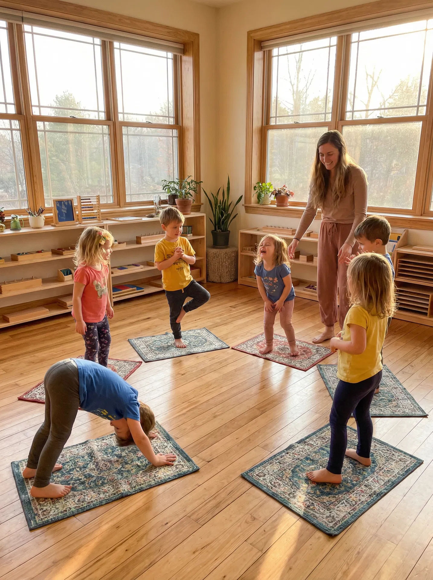 Children doing yoga at edQuisitive