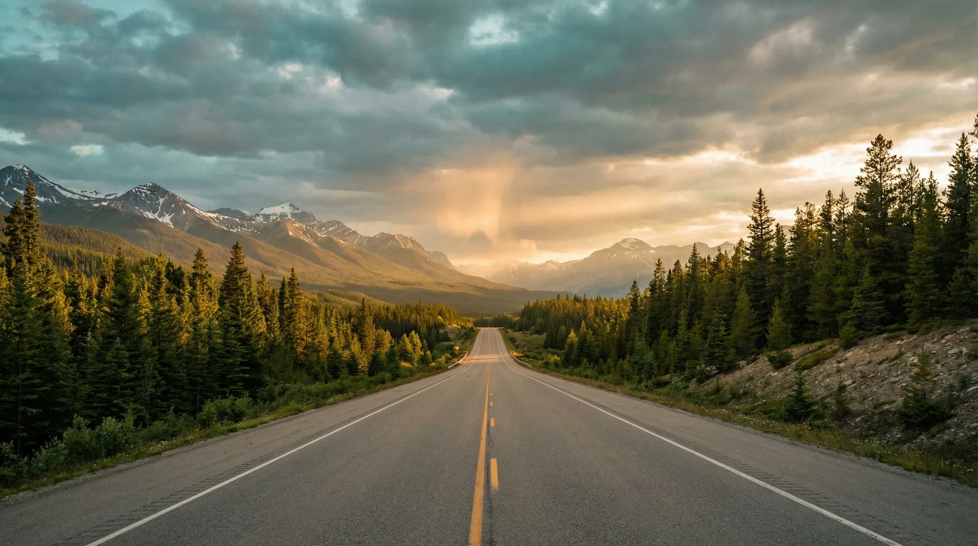 Mountain road in the Canadian Rockies, representing forward momentum and strategic direction